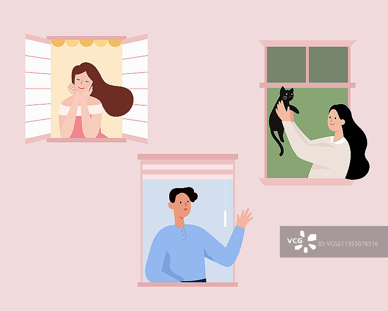 隔离期间人们享受在家的时光图片素材