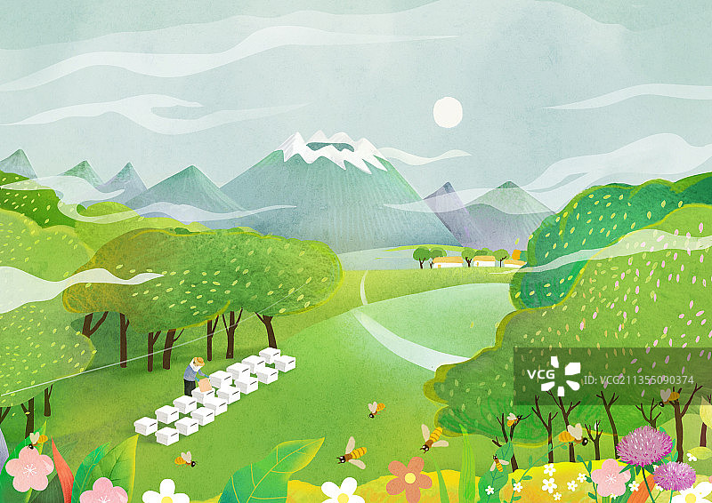 长白山养蜂图片素材