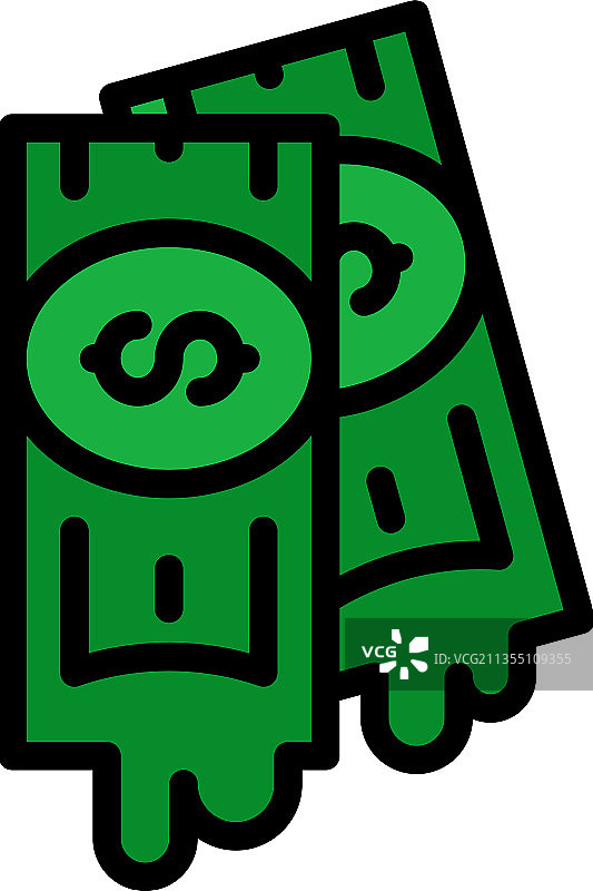 腐败资金彩色图标轮廓图片素材