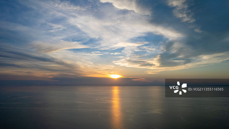 广西北海航拍4K日出日落图片素材