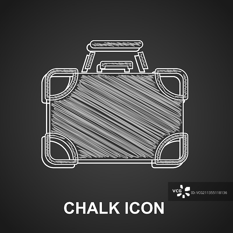 粉笔绘制的公文包和金钱图标图片素材