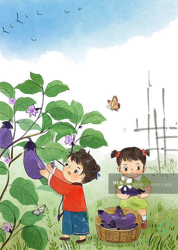 二十四节气插画-立秋图片素材