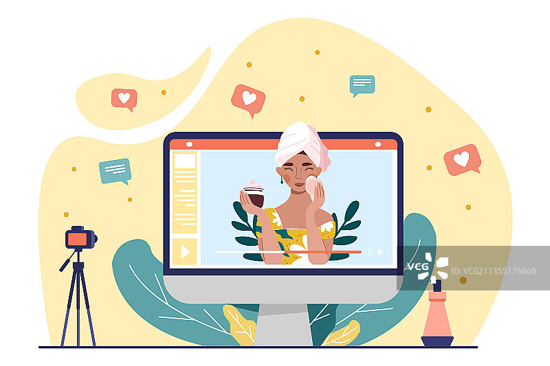 美容博主概念图片素材