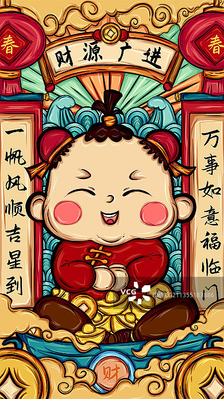 国潮插画-春节（原创）图片素材