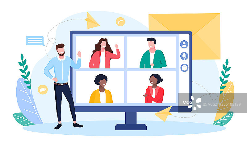 在线视频会议图片素材