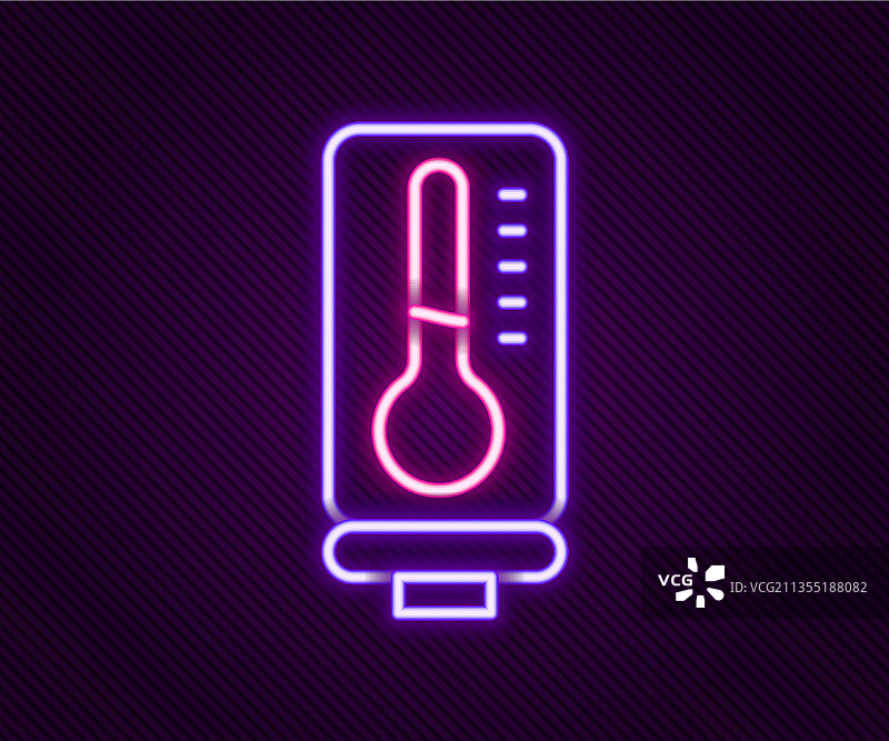 荧光氖线气象温度计图片素材