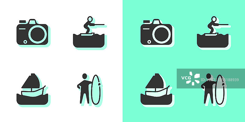 冲浪板相机游艇帆船合集图片素材