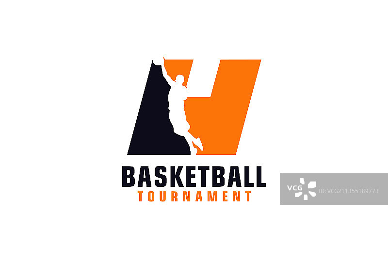 字母H篮球标志设计图片素材