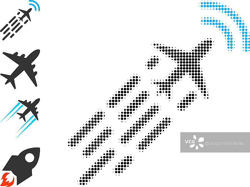 像素半色调超音速飞机飞行图标图片素材