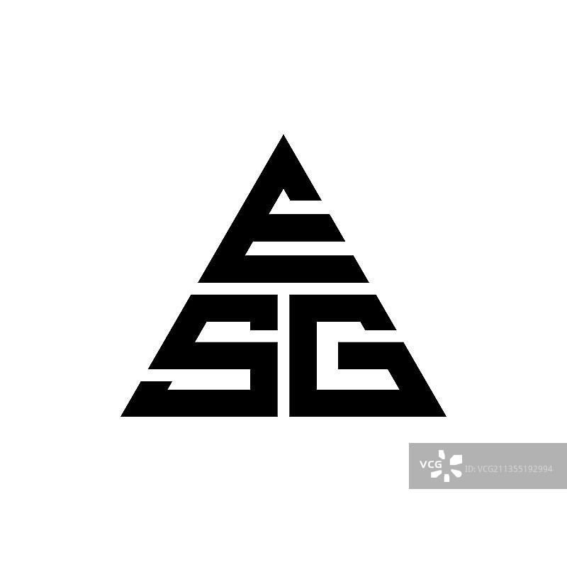 三角形ESG字母标志设计图片素材