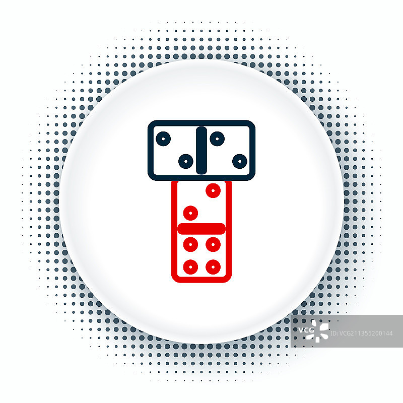 白色背景上的线条多米诺骨牌图标图片素材