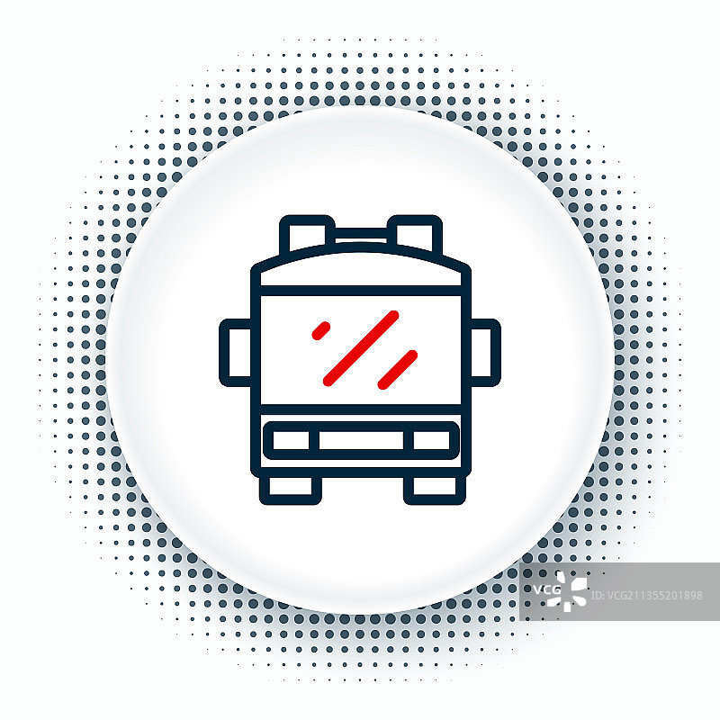 白色背景上的消防车线条图标图片素材