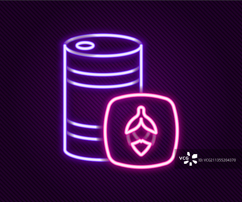 发光霓虹灯金属啤酒桶图标图片素材