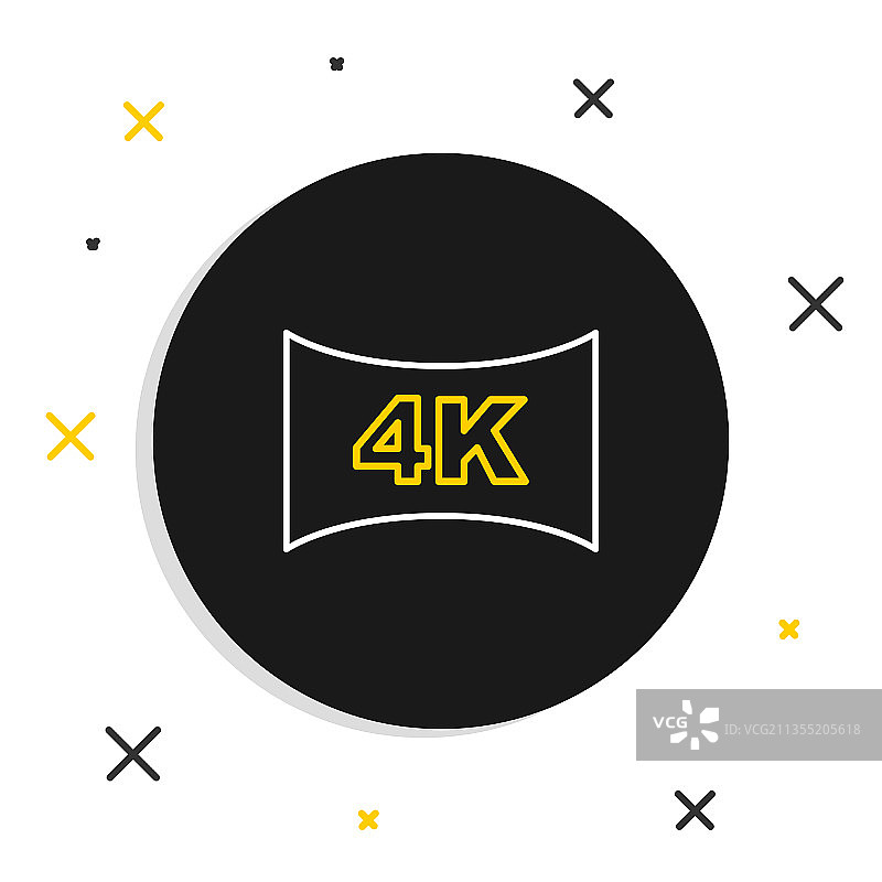 具有4K超高清视频技术的电视屏幕线条图片素材