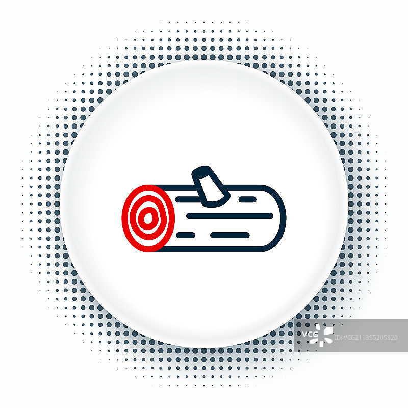 白色背景上的木原木线条图标图片素材