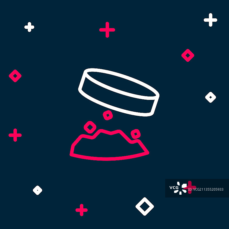 巨型磁铁吸附铁粉线性图标图片素材