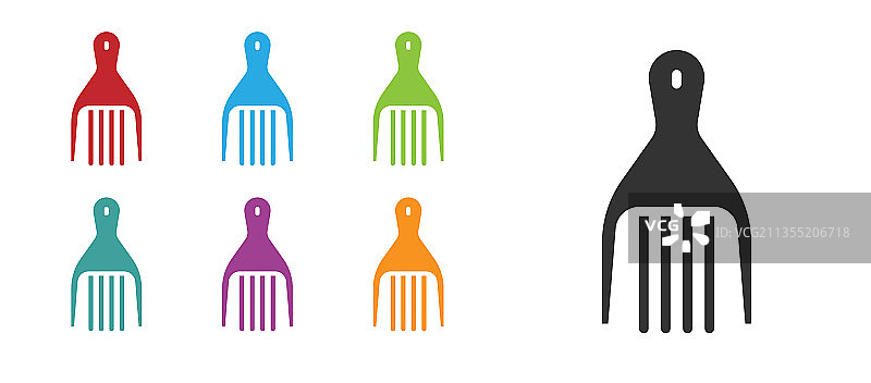 白色背景上的黑色发夹图标图片素材