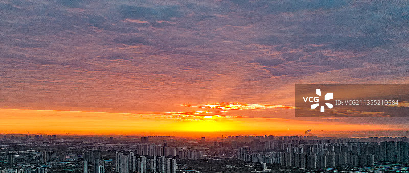 日出 无锡金城湾日出图片素材