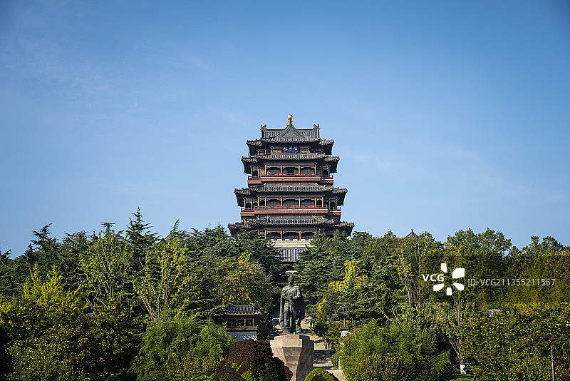 山东威海环翠楼公园图片素材