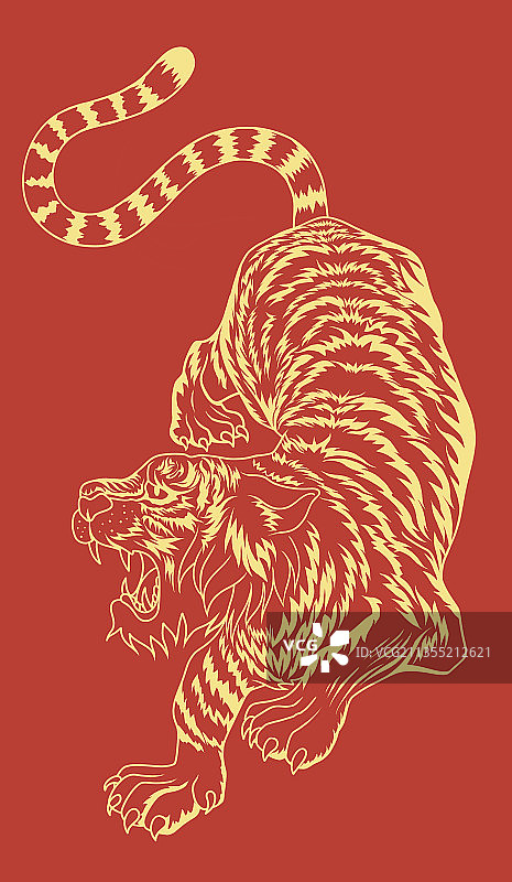 猛虎下山图图片素材