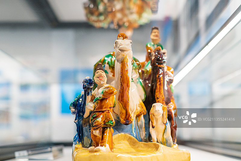 唐三彩，丝绸之路，整体及局部图片素材