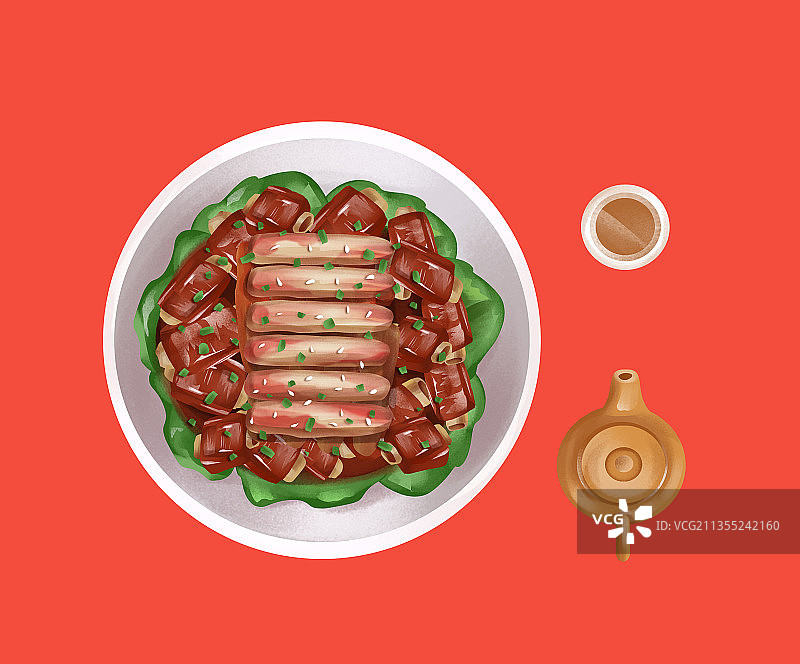 上海美食之排骨年糕图片素材