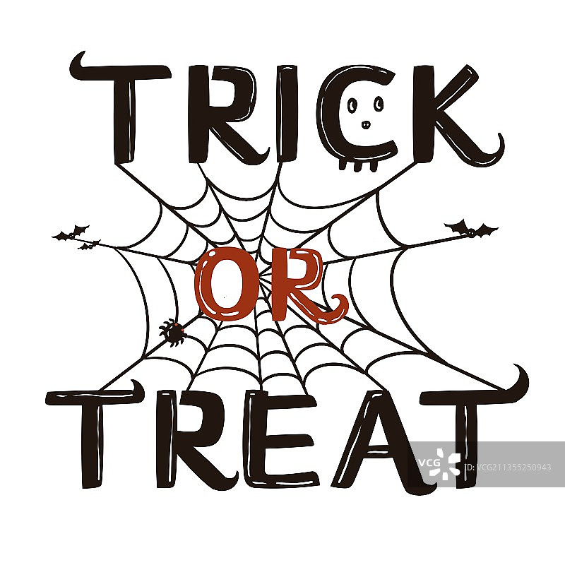 万圣节不给糖就捣蛋字体设计图片素材