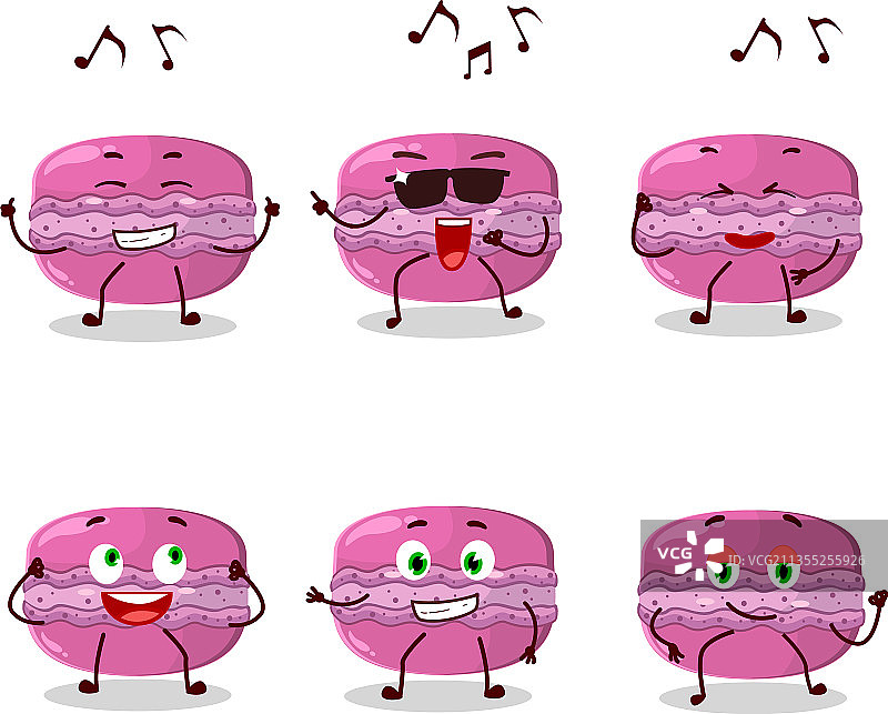 草莓马卡龙舞者卡通图片素材