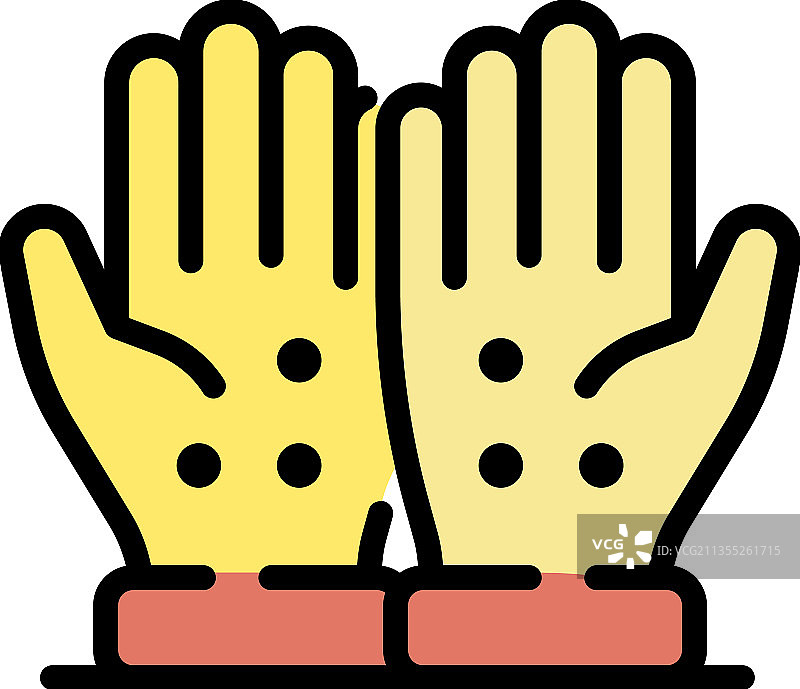 手掌按摩穴位彩色轮廓图标图片素材