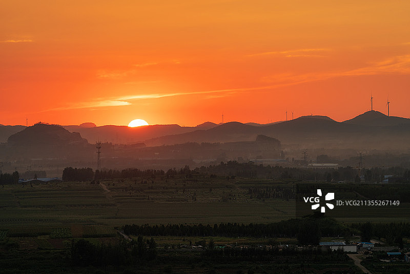 临沂西城日落图片素材