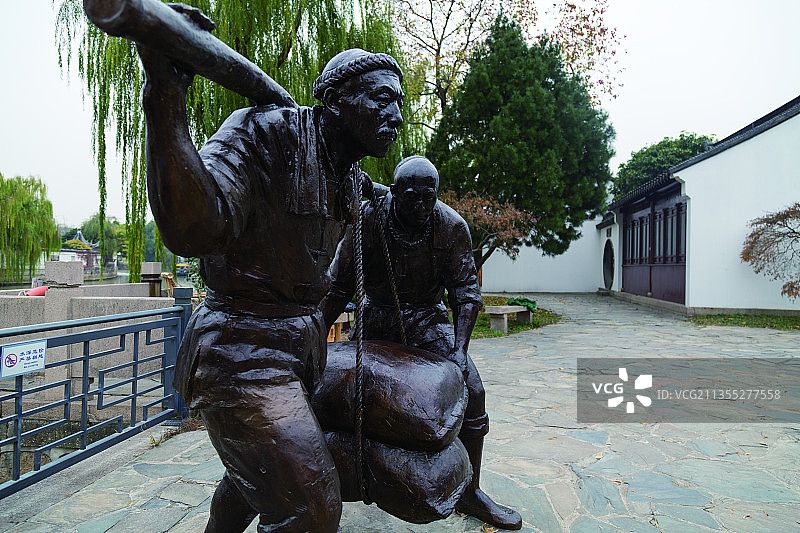 苏州运河十景：枫桥雕塑景观图片素材