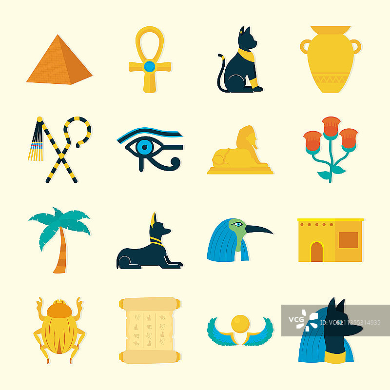 古埃及图标集图片素材