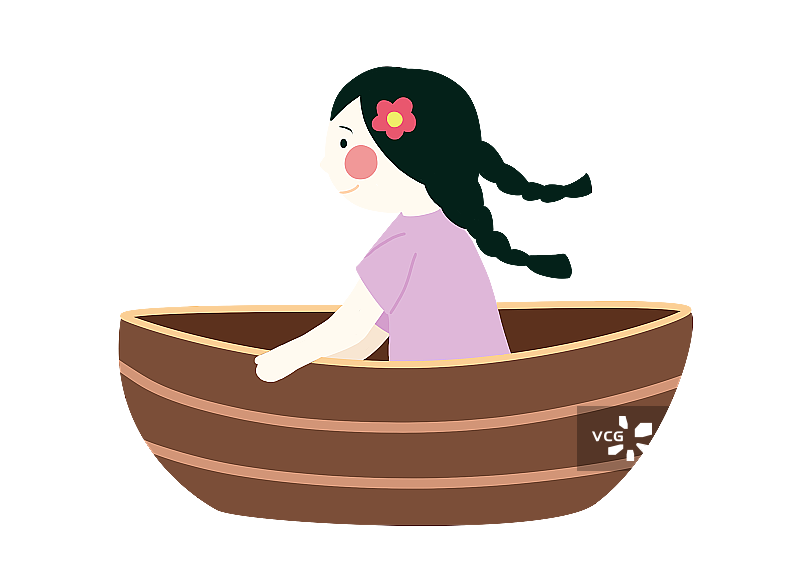小女孩划船图片素材