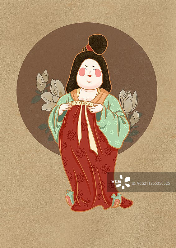 陶俑仕女图图片素材