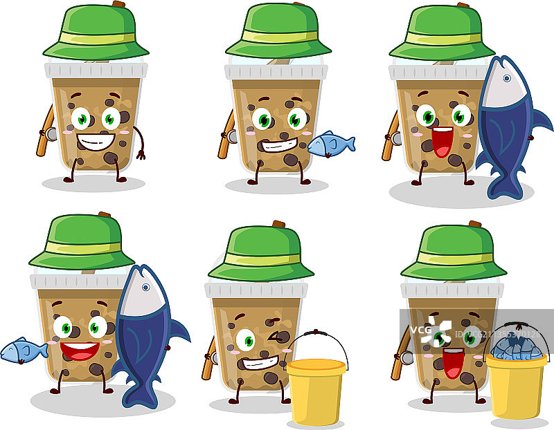 渔夫巧克力奶茶波霸卡通图片素材