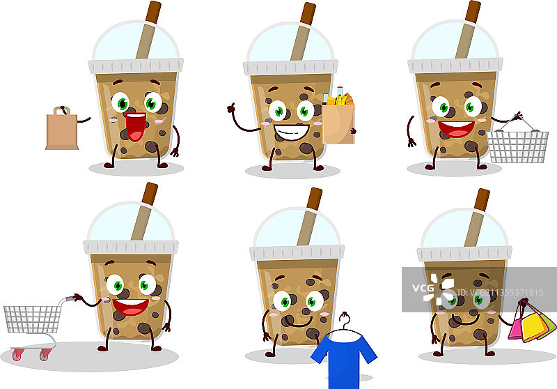 波霸浓郁巧克力咖啡吉祥物设计图片素材
