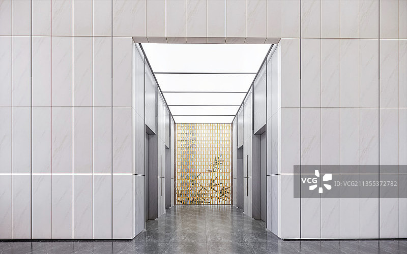 现代简约风格写字楼办公大堂电梯厅图片素材