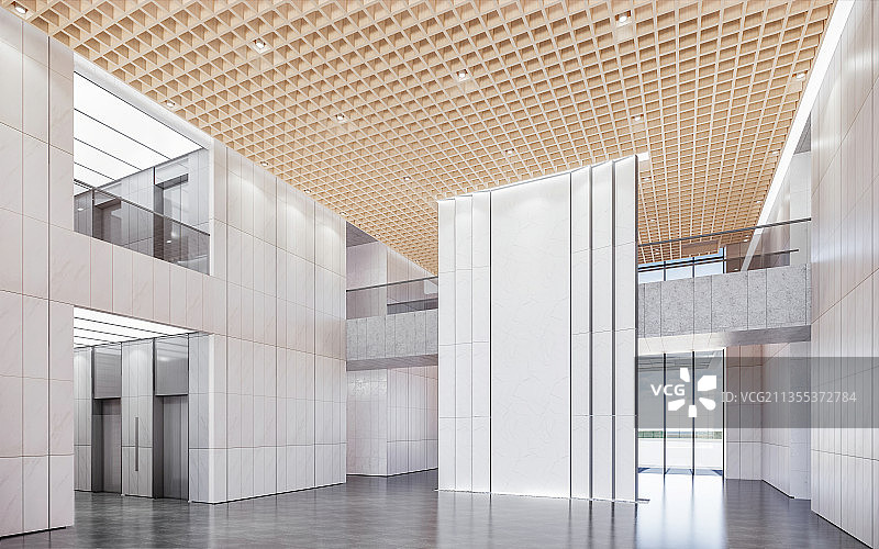 现代简约风格写字楼办公大堂前台图片素材