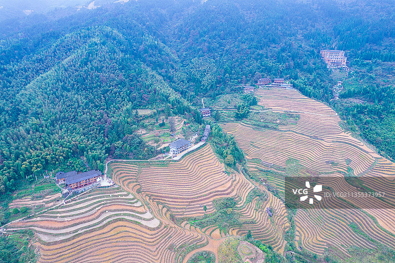 龙胜龙脊梯田风景区航拍图片素材