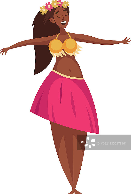 草裙舞卡通图片素材