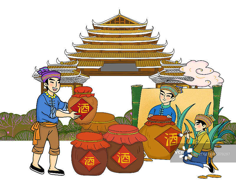 非遗文化传统文化酿酒古法制酒酿酒甜酒三江侗族图片素材