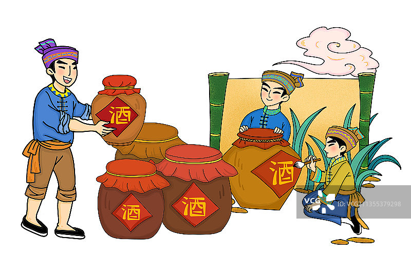 非遗文化传统文化酿酒古法制酒酿酒甜酒三江侗族图片素材