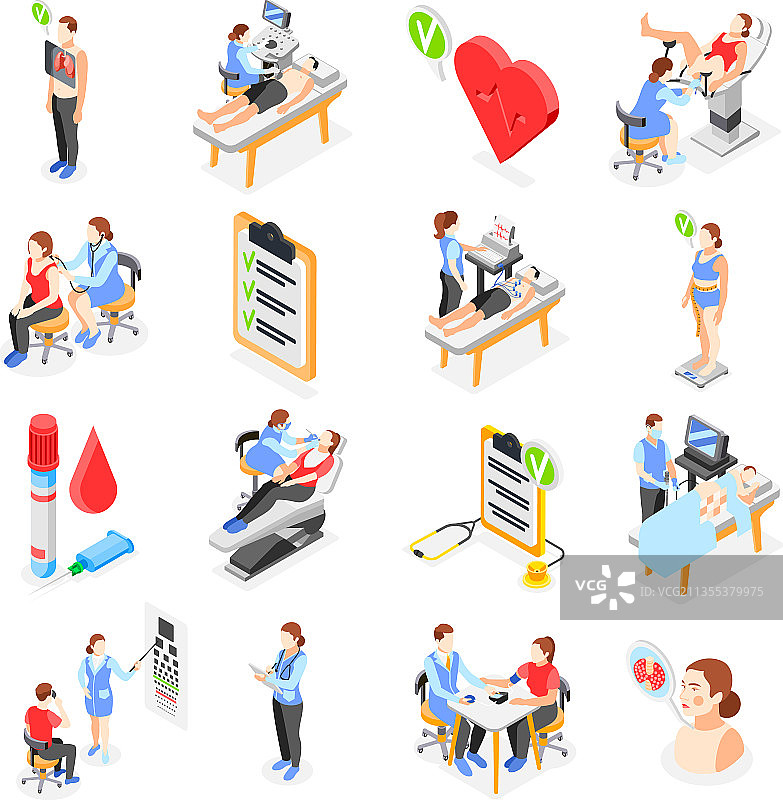 健康检查2.5D素材图片素材