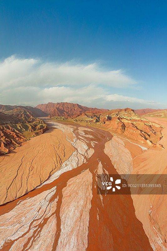 秋季傍晚航拍中国新疆温宿大峡谷图片素材