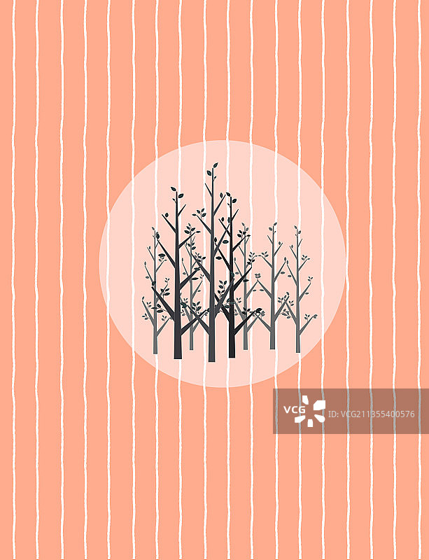 可爱树林简单极简学生笔记本彩色封面图片素材