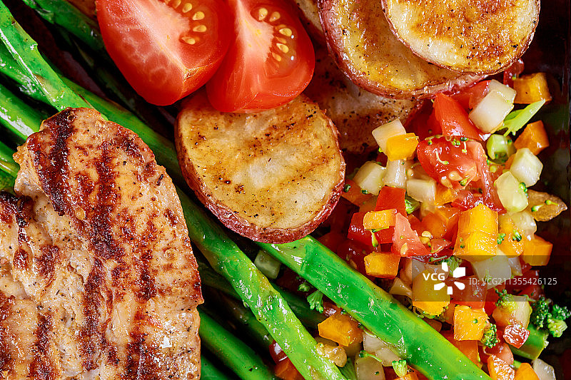 盘中美食全景拍摄图片素材