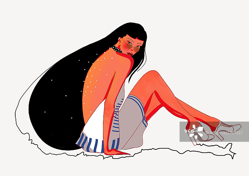 长发美女图片素材