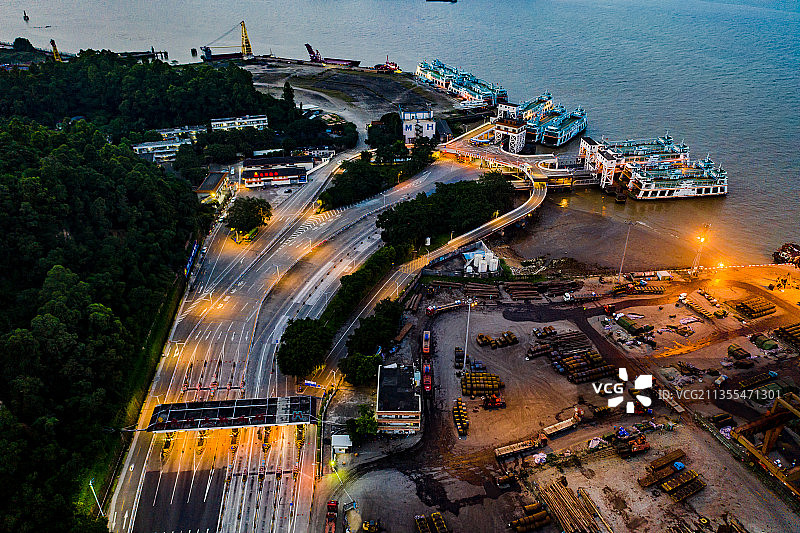 中国广州市南沙区虎门轮渡码头图片素材