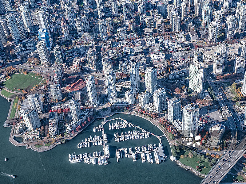 晚秋航拍温哥华图片素材