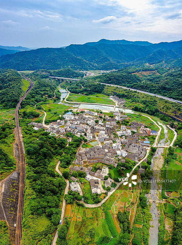 中国广东省梅州市丰顺县拾荷村图片素材